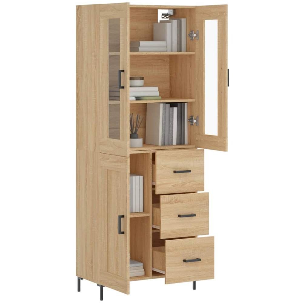 vidaXL 3 Door 3 Drawer Sonoma Oak Highboard Image 3