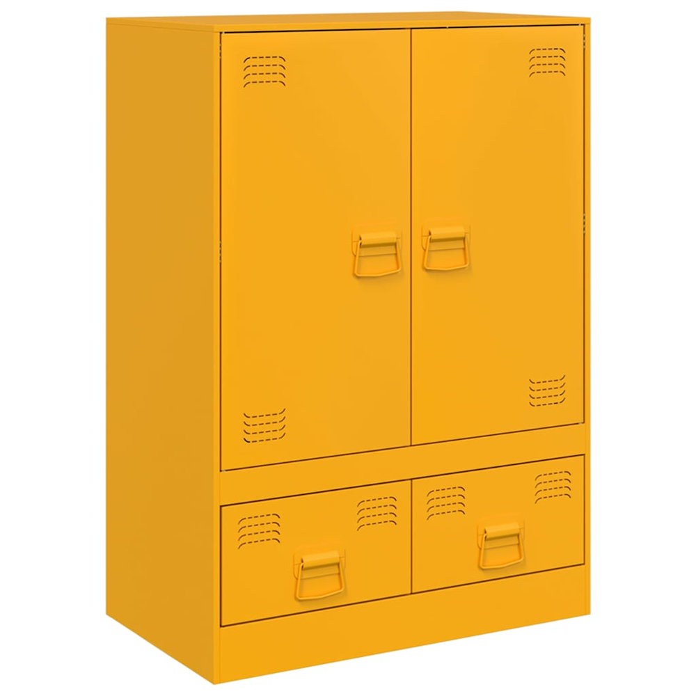 vidaXL 2 Door 2 Drawer Mustard Yellow Cold-Rolled Steel Highboard Image 2