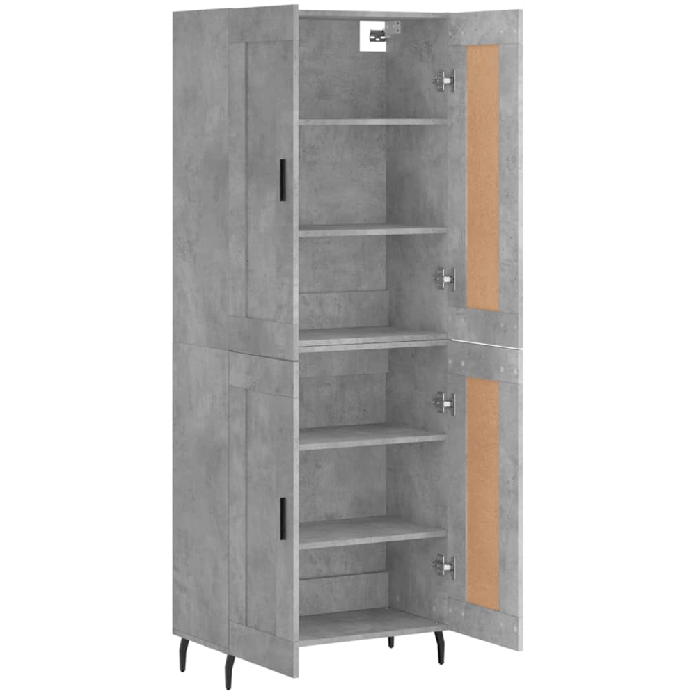 vidaXL 4 Door Concrete Grey Highboard Image 4