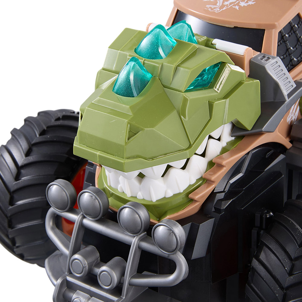 H&O Direct Kids Green T-Rex Dinosaur RC Truck with Light Sound and Spray Effect Image 3