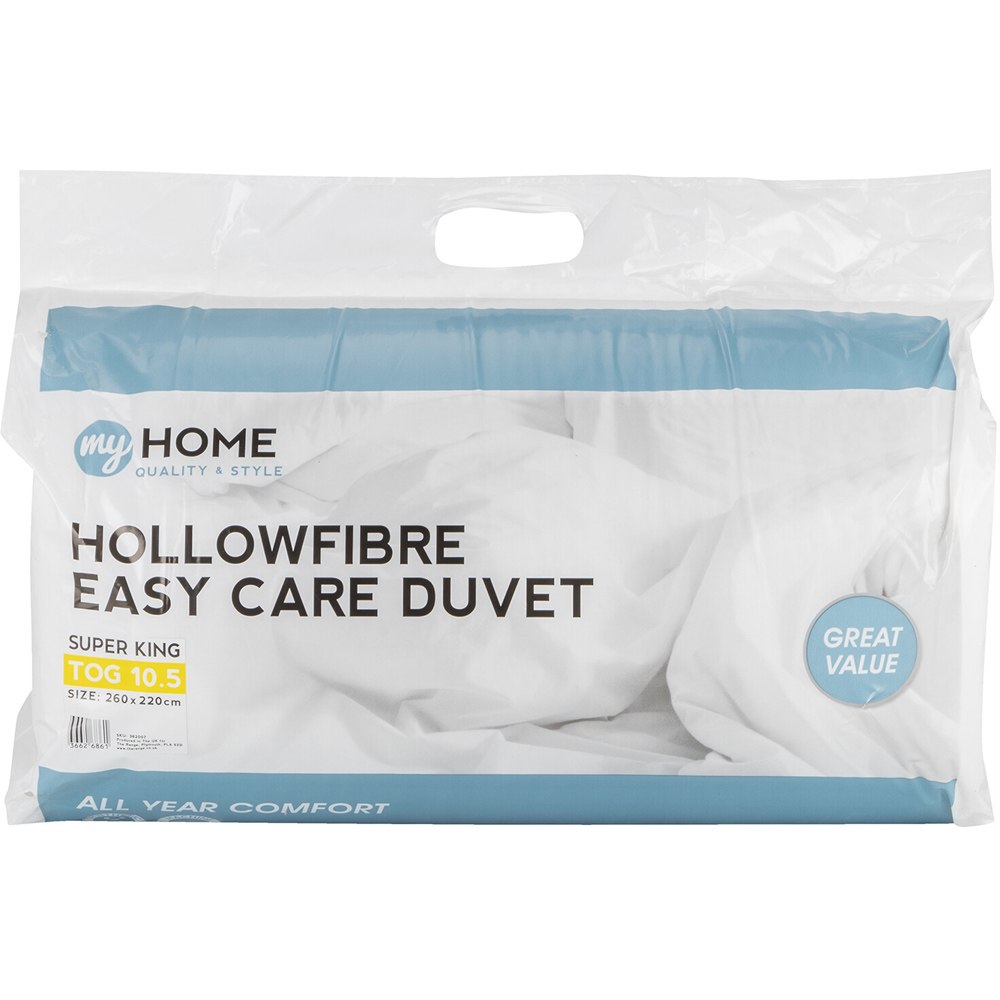 My Home Super King White Hollowfibre Easy Care Duvet 10.5Tog Image