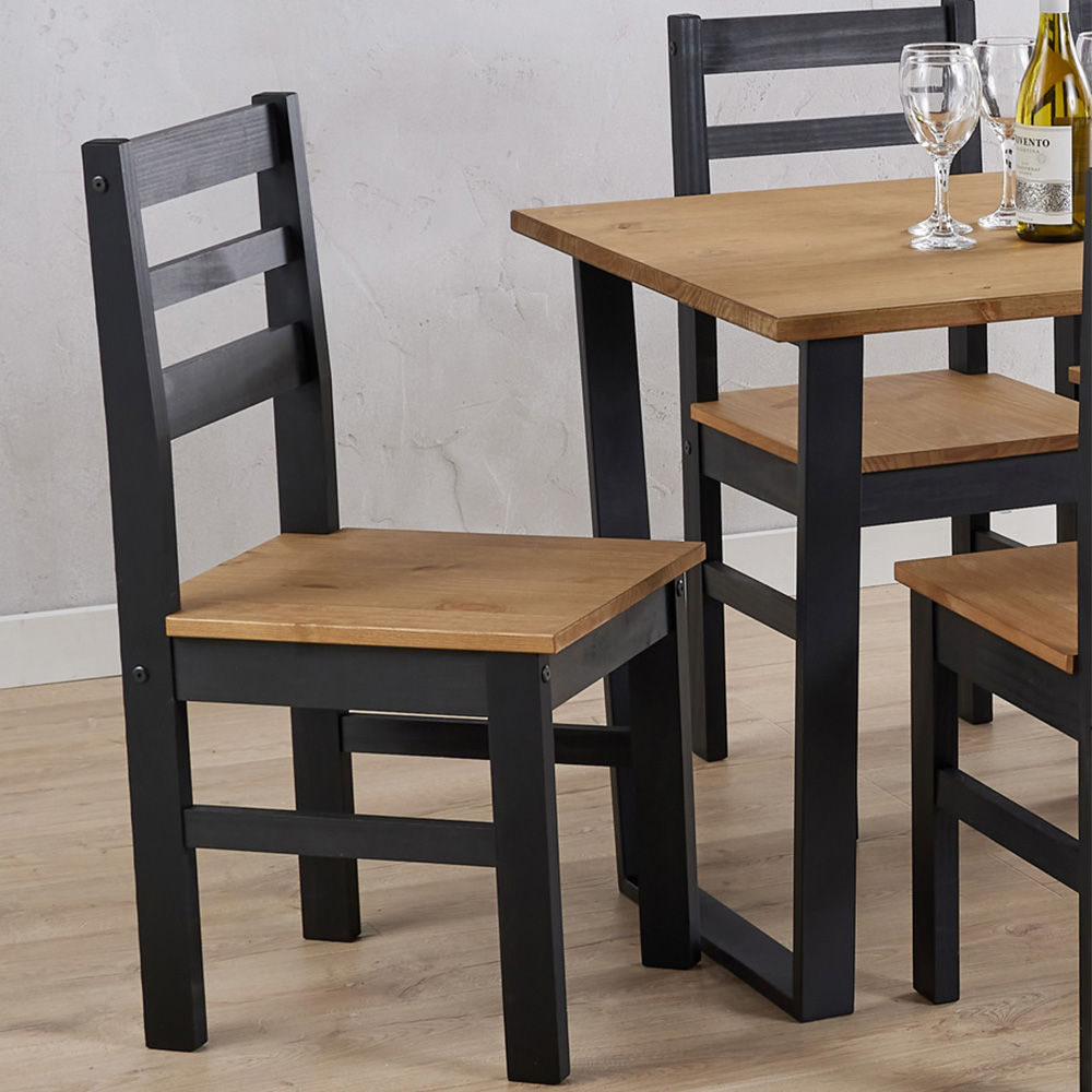 Core Products Corona Set of 2 Linea Black Ladder Back Dining Chair Image 1