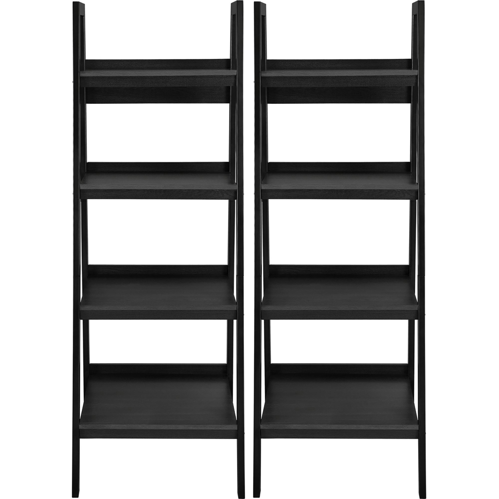 Dorel Lawrence 4 Shelf Black Metal Ladder Bookcase Set of 2 Image 3