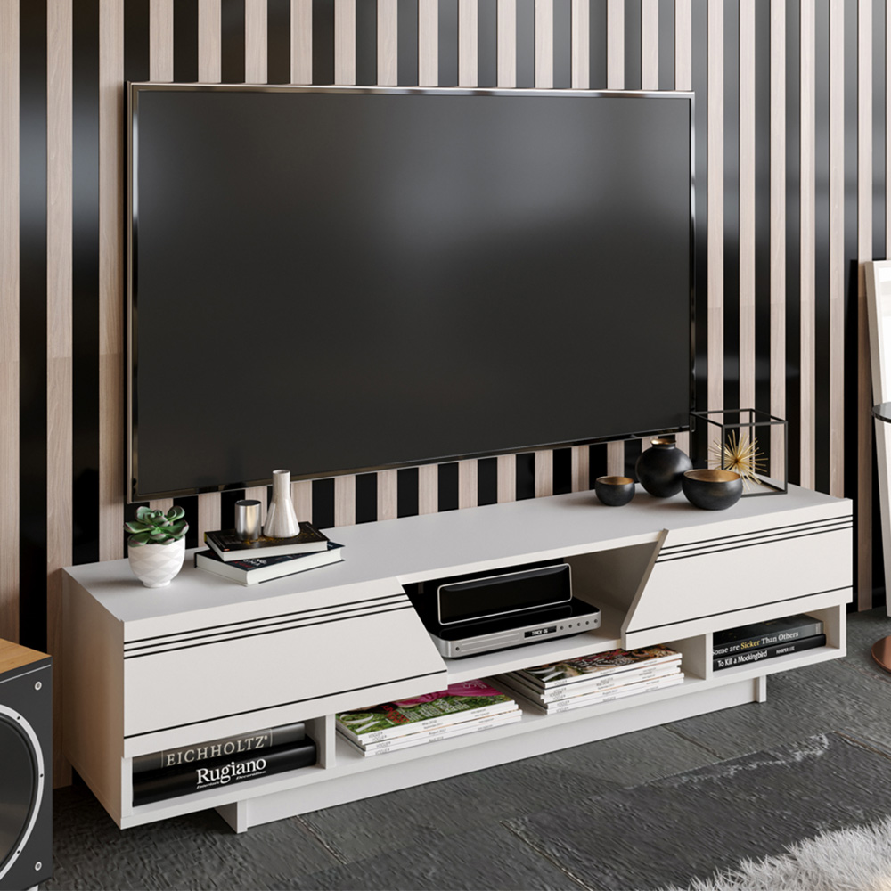 Decorotika Aspatria White TV Unit Image 1