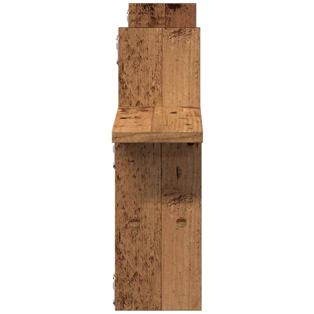 vidaXL Set of 2 3 Shelf Old Wood Floating Wall Shelf Image 5