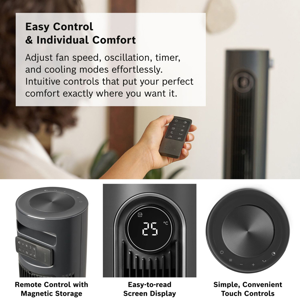 Bosch 6000 Black Oscillating Tower Fan with Remote Control Image 5