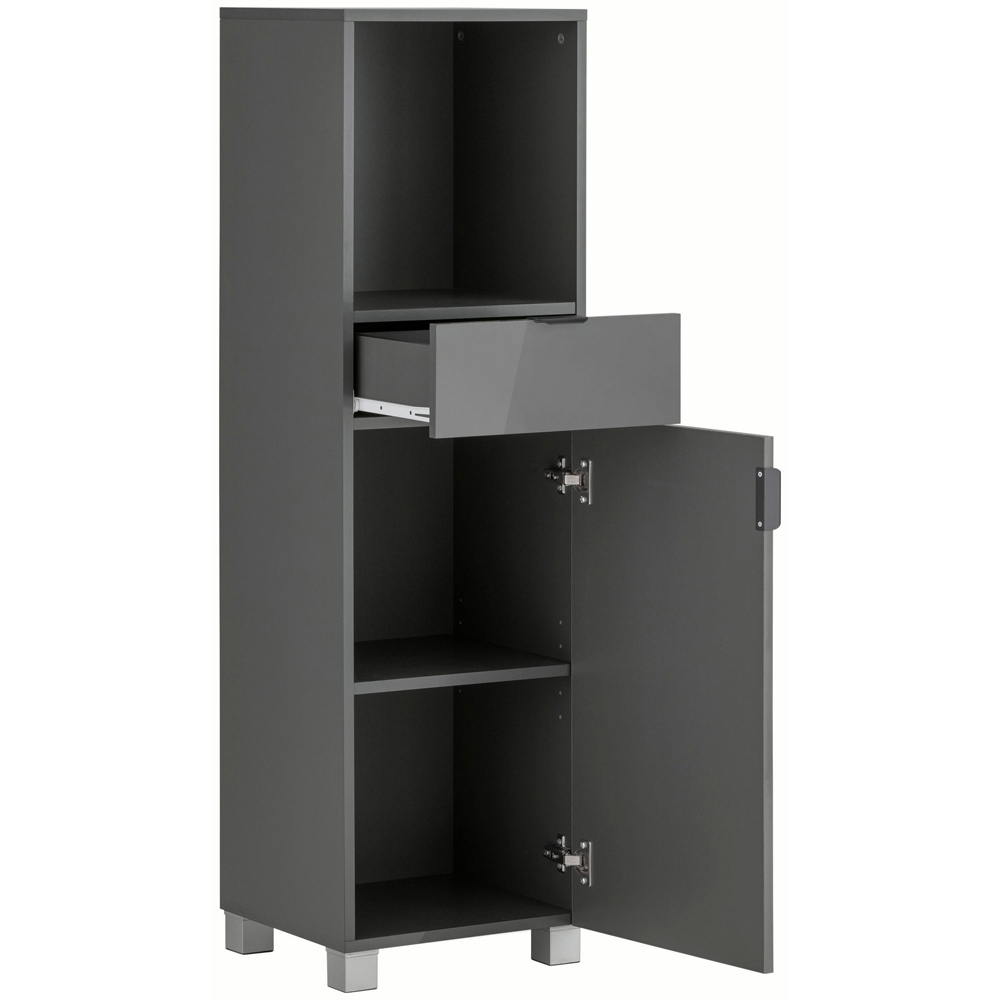 Loft24 Altas Single Door Single Drawer Grey Midi Cabinet Image 4