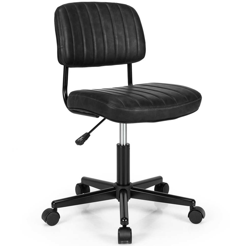 Costway Black PU Leather Office Chair Image 2