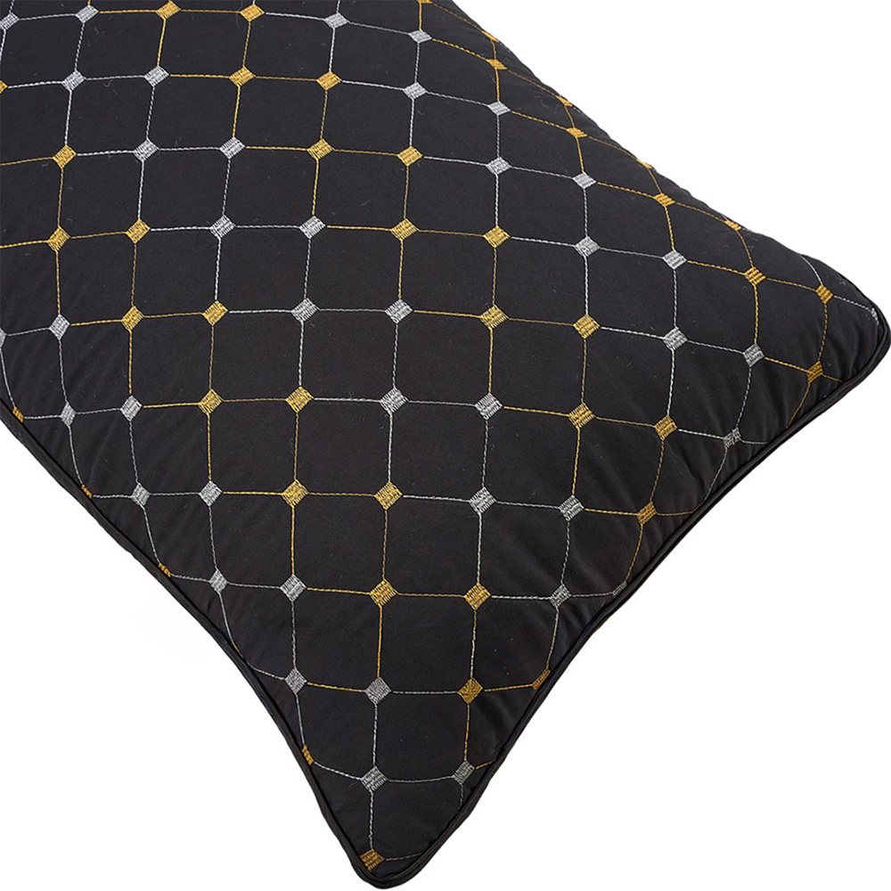 Living and Home Black Geometric Polyester Supportive Pillow Insert 74 x 48cm Image 3