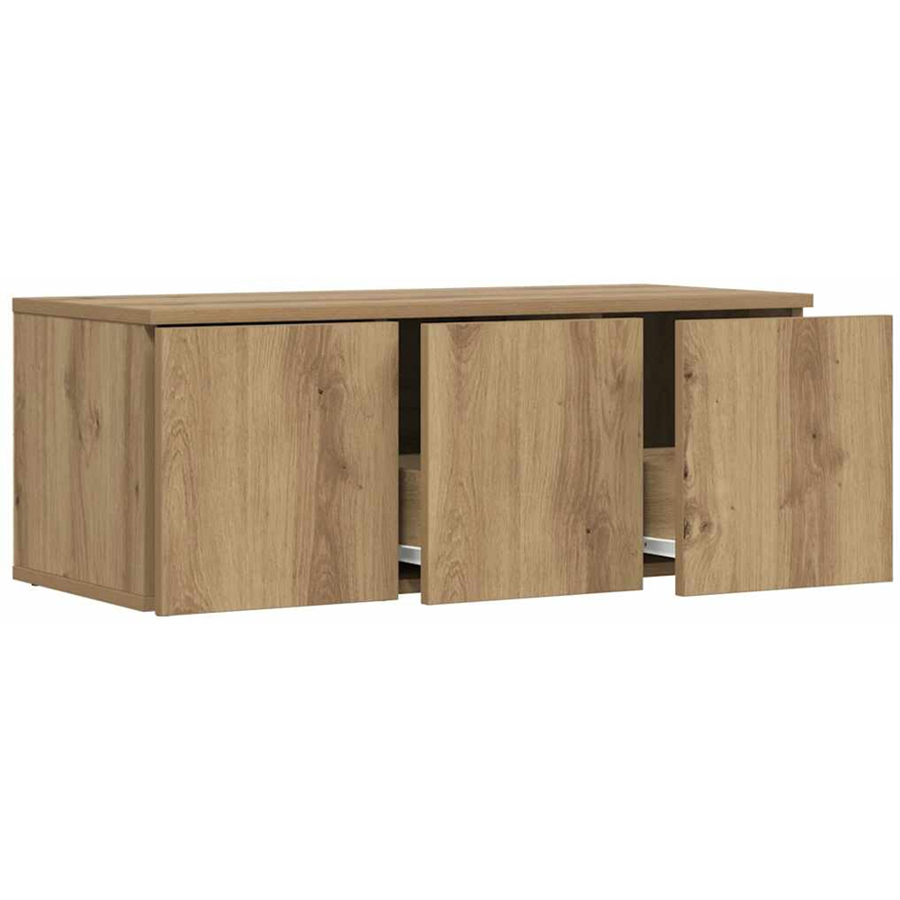 vidaXL 3 Drawer Artisan Oak Small TV Cabinet Image 4