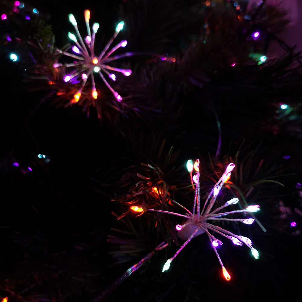 Premier 200 Rainbow LED 10 Starburst Christmas Fairy Light Image 3