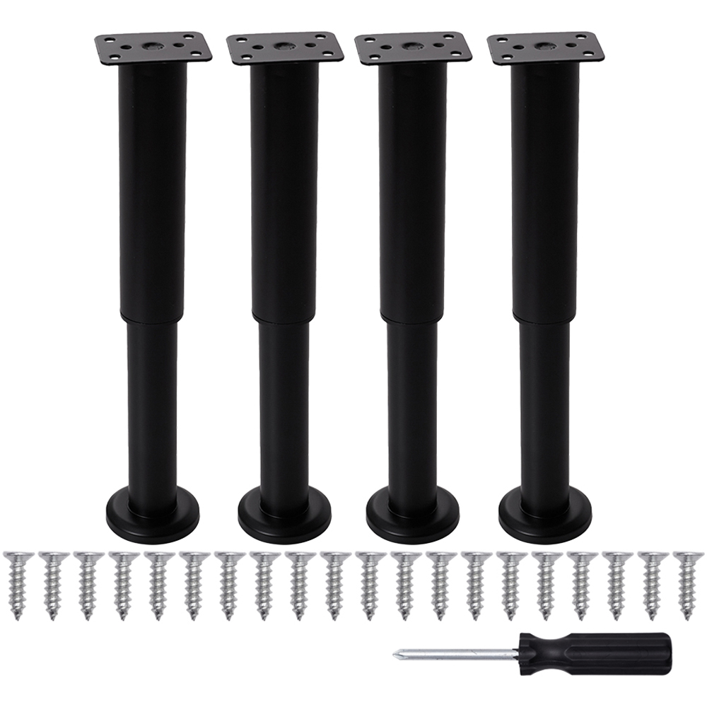 Living and Home Adjustable Round Iron Furniture Leg 32cm 4 Pack Image 3