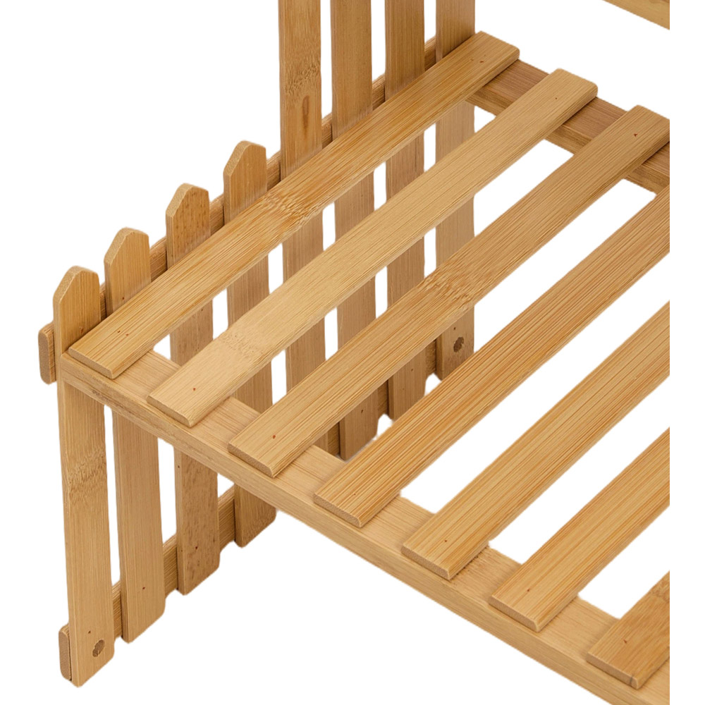 Living and Home 2-Tier Natural Bamboo Plant Stand Image 5
