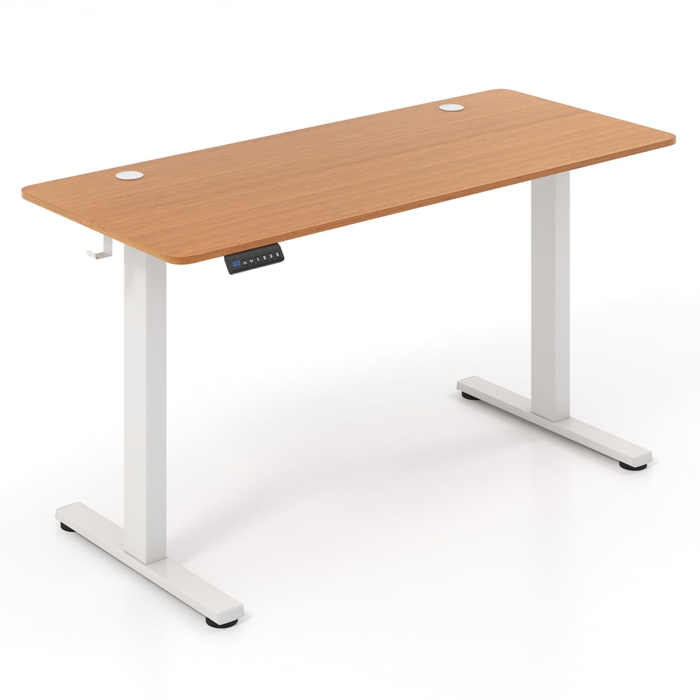 Costway Height Adjustable Electric Standing Desk Natural Image 2