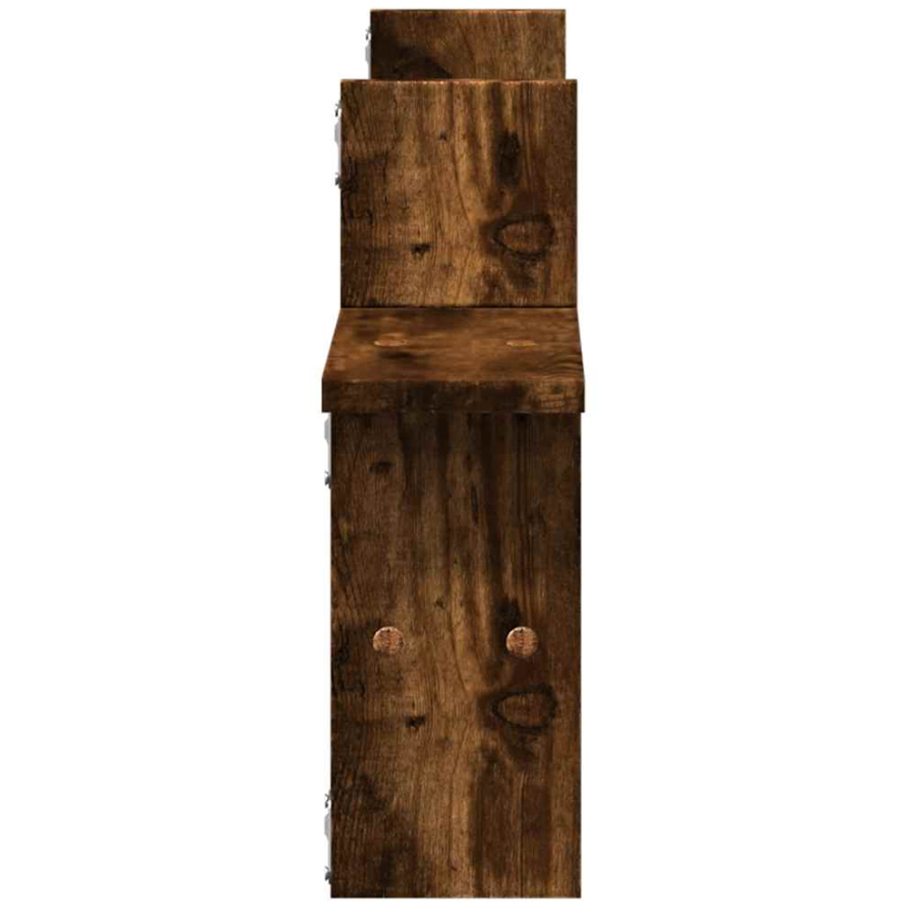 vidaXL Set of 2 3 Shelf Smoked Oak Floating Wall Shelf Image 5