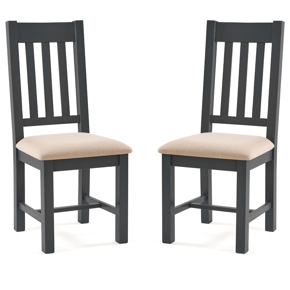 Julian Bowen Bordeaux Set of 2 Dark Grey Dining Chair Image 2