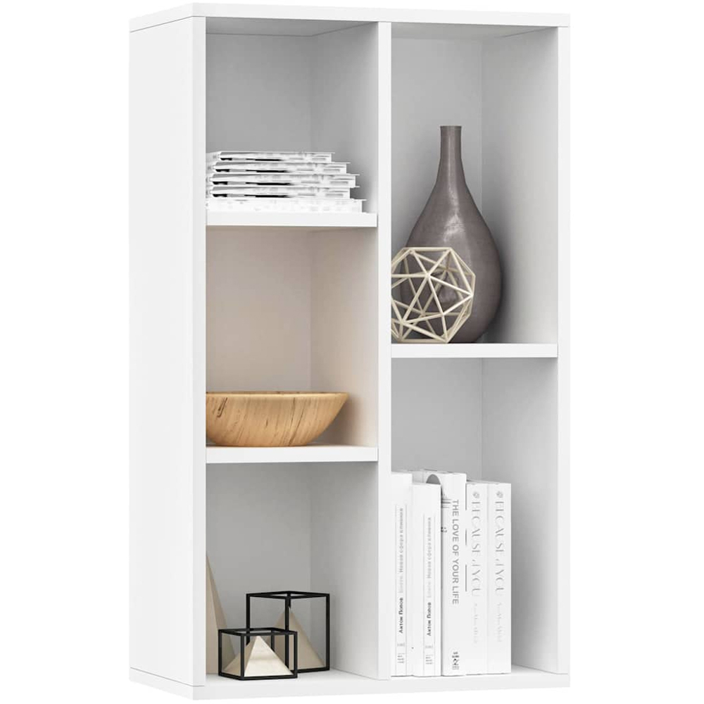 vidaXL 5 Shelf White Wooden Bookcase Image 3