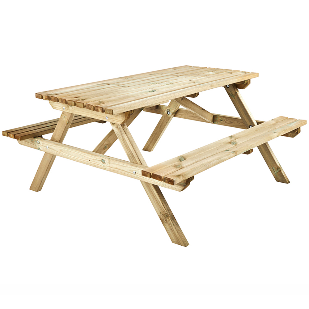 Cerland Alma 6 Seater Wooden Picnic Table Image 2