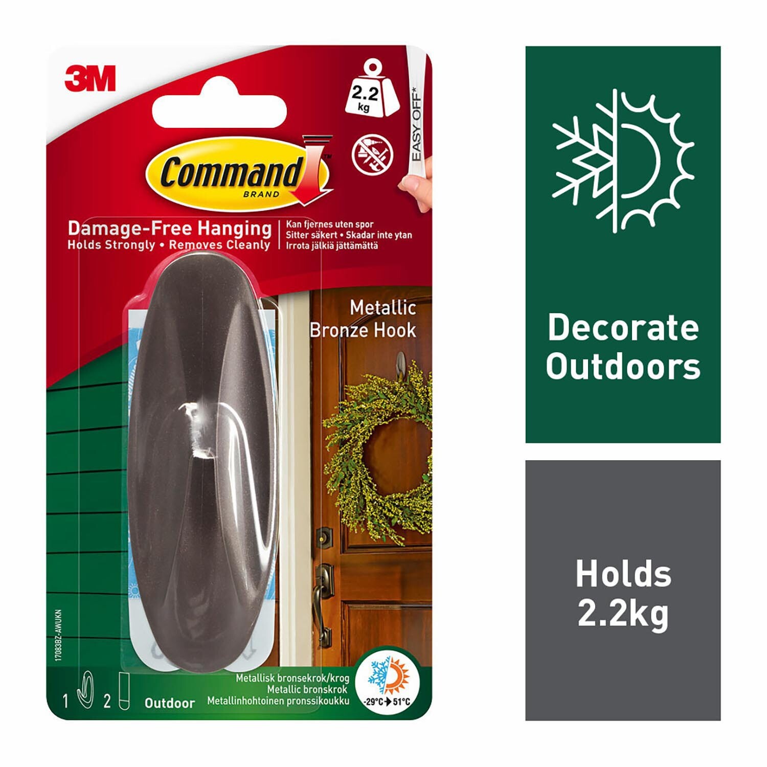 Command Outdoor Large Bronze Hook Image