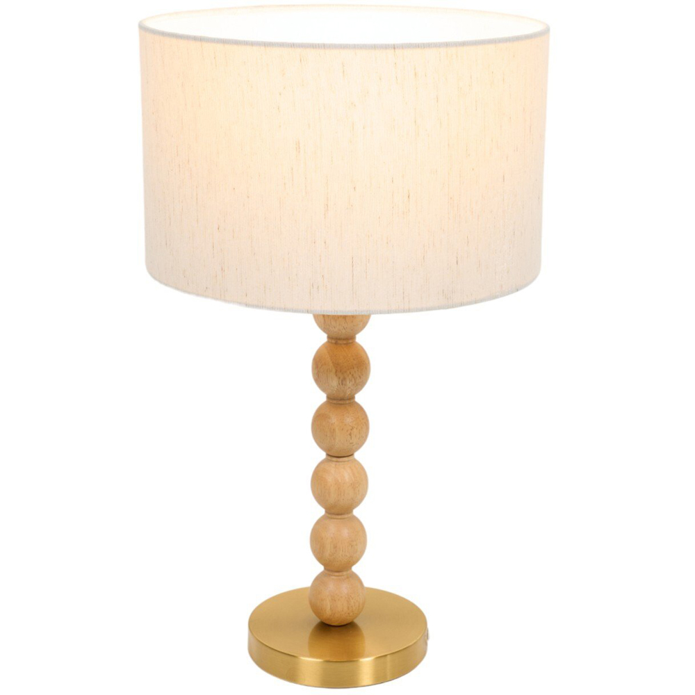 Ellis Wood Effect Table Lamp Natural Image 5