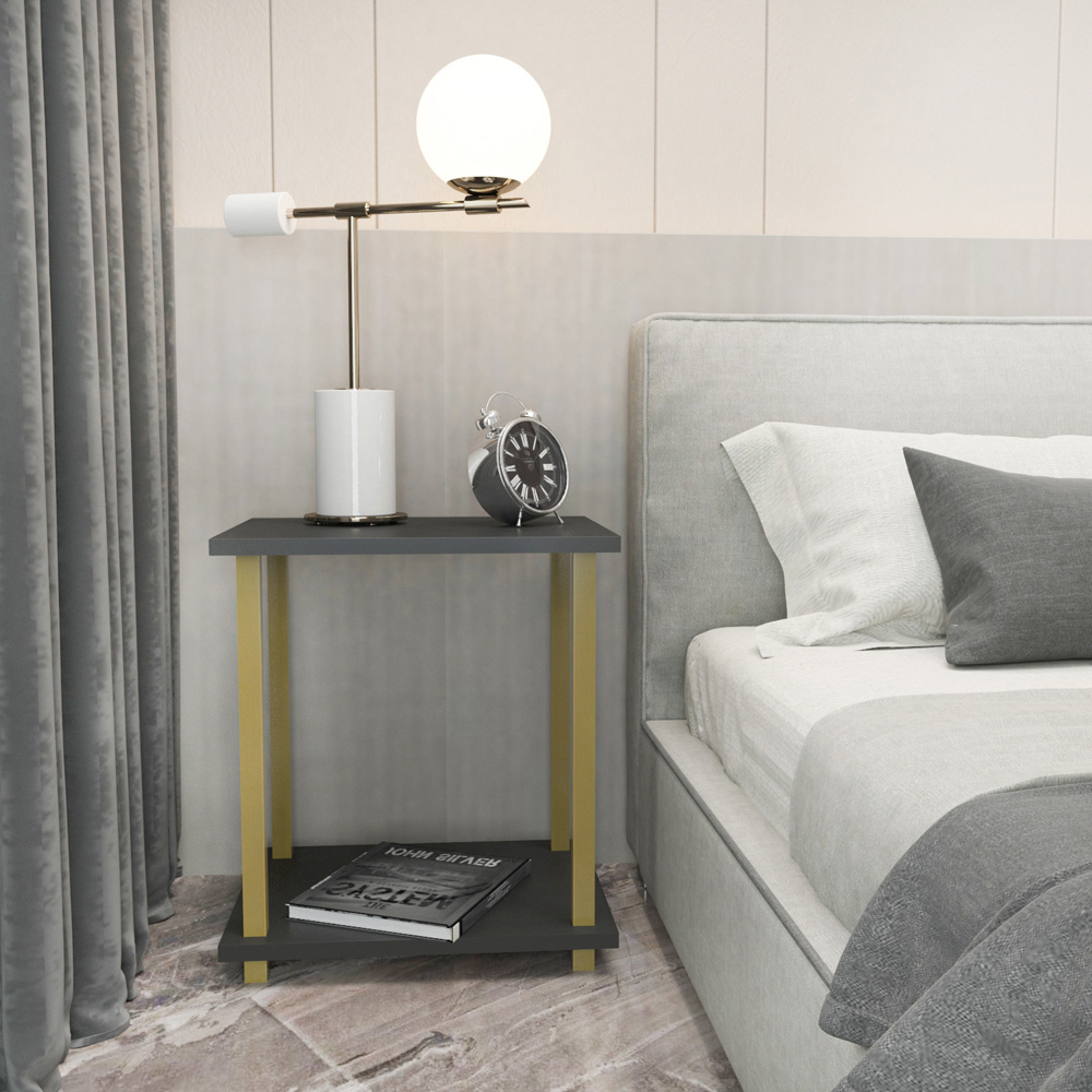 Decorotika Gurnee Gold and Anthracite Side Table Image 6