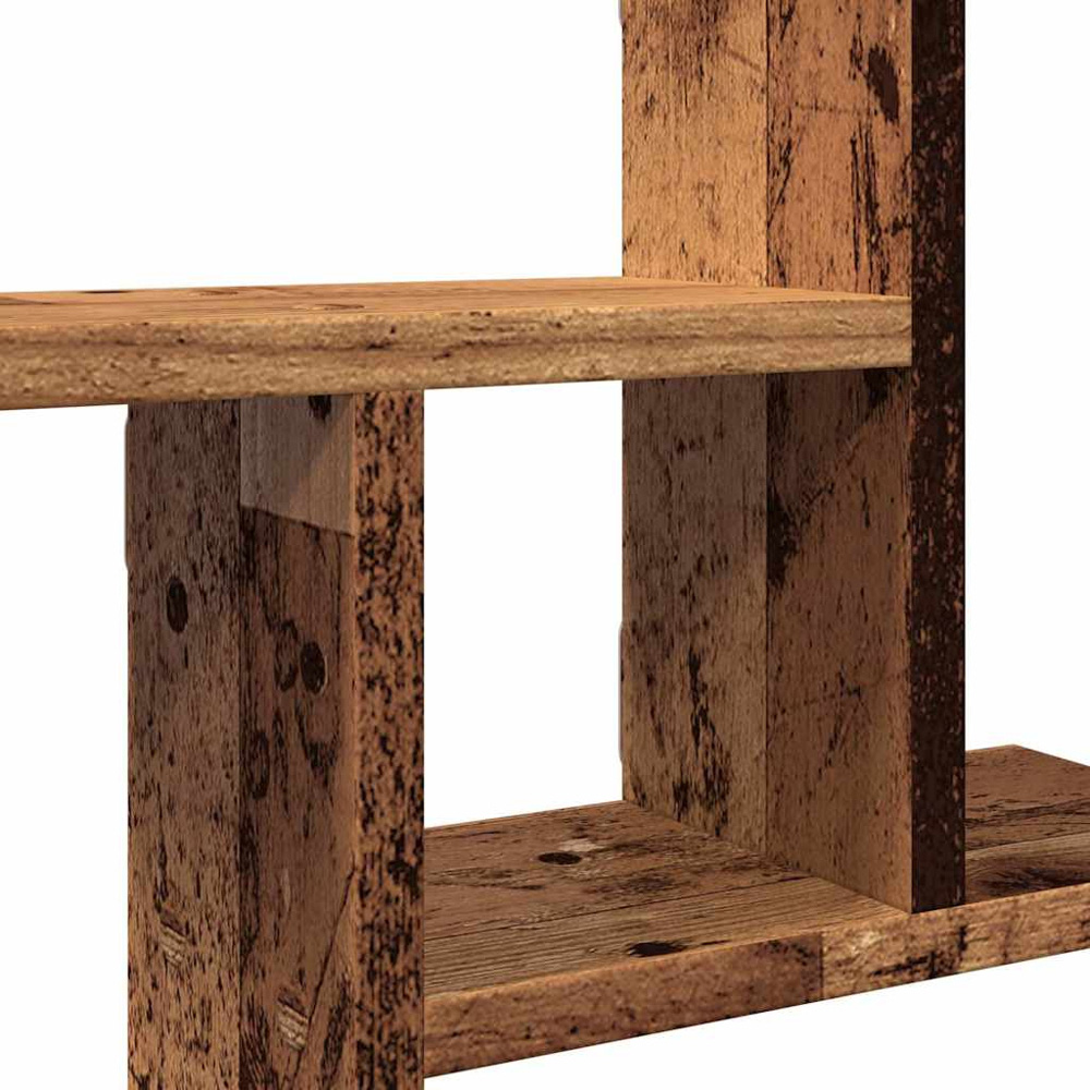 vidaXL Set of 2 3 Shelf Old Wood Floating Wall Shelf Image 8