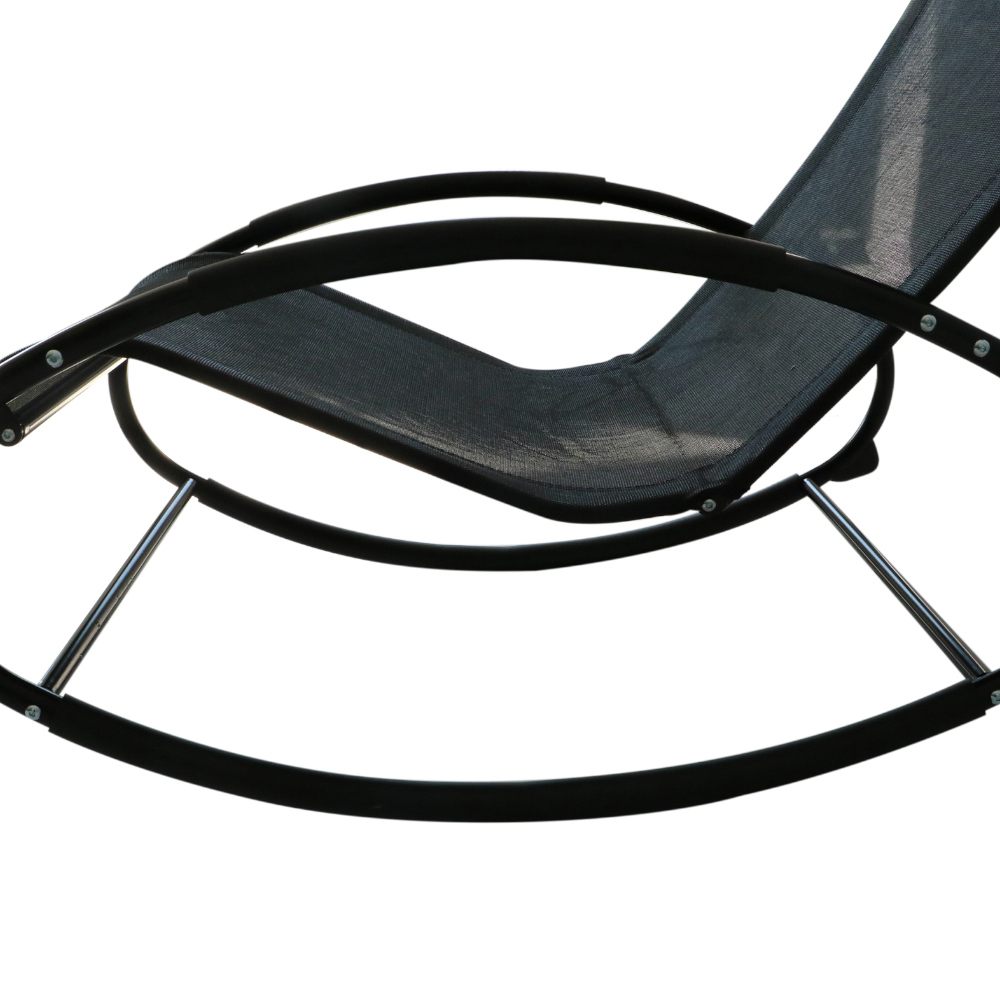 Outsunny Texteline Black Zero Gravity Rocking Chair Image 3