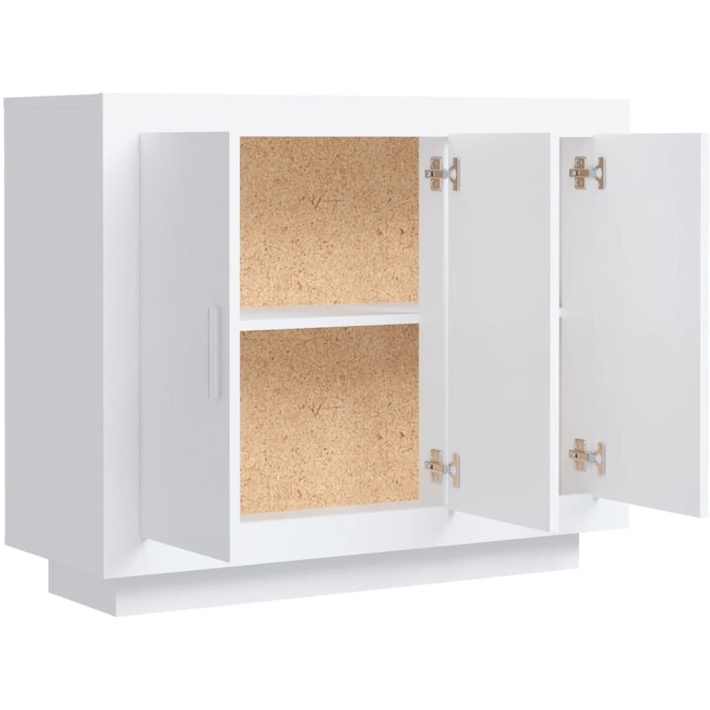 vidaXL 3 Door White Sideboard Image 6