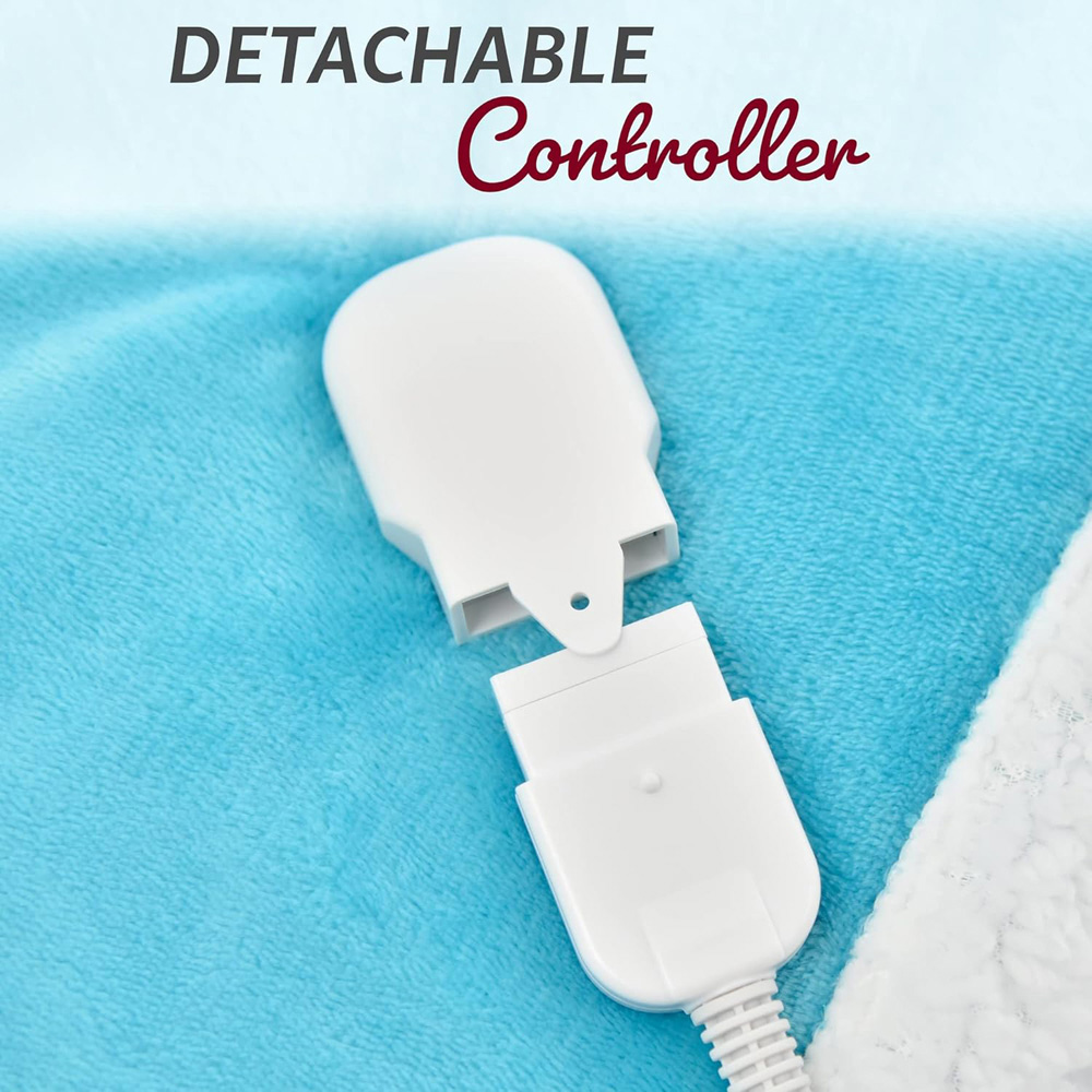 GlamHaus Scuba Blue Heated Blanket 160 x 130cm Image 4
