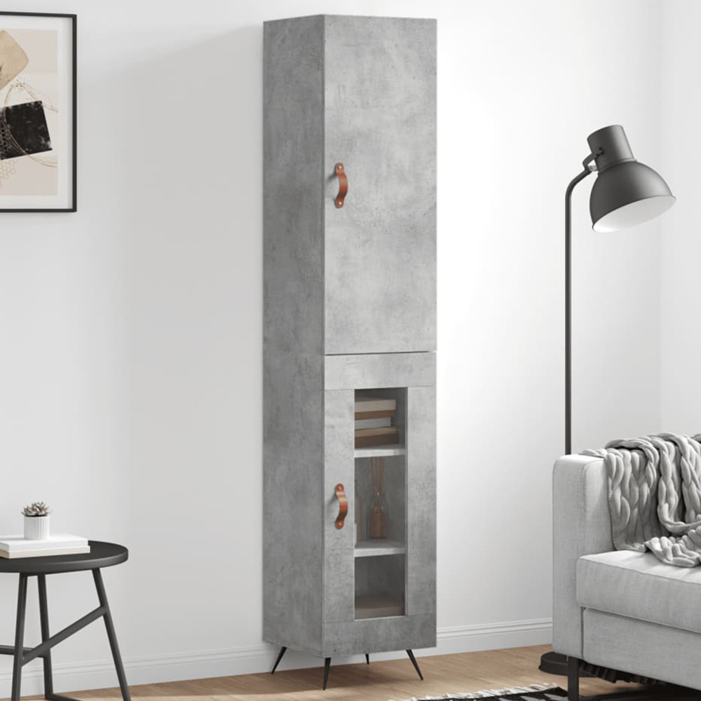 vidaXL 2 Door Concrete Grey Highboard Image 1