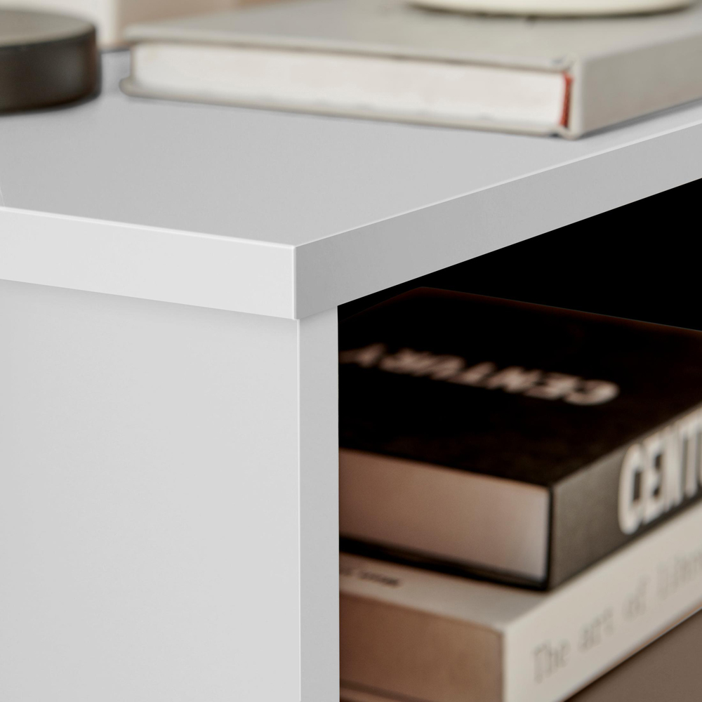 Furniturebox Sval Single Drawer Single Shelf Off White Bedside Table Image 4