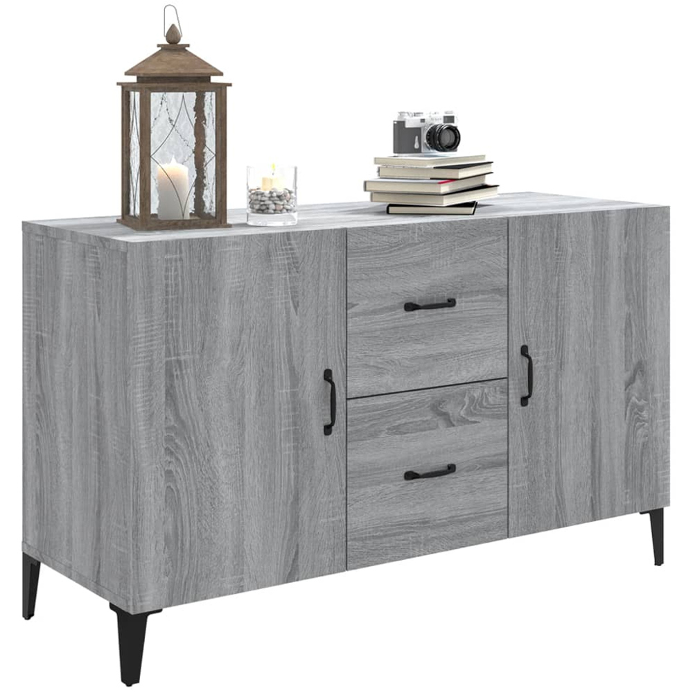 vidaXL 2 Door 2 Drawer Grey Sonoma Wooden Sideboard Image 4