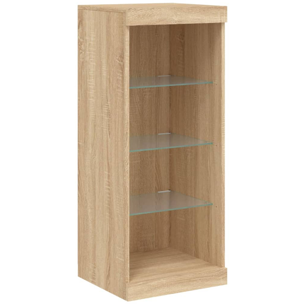 vidaXL 4 Door 8 Shelf Sonoma Oak Sideboard with LED Lights Image 9