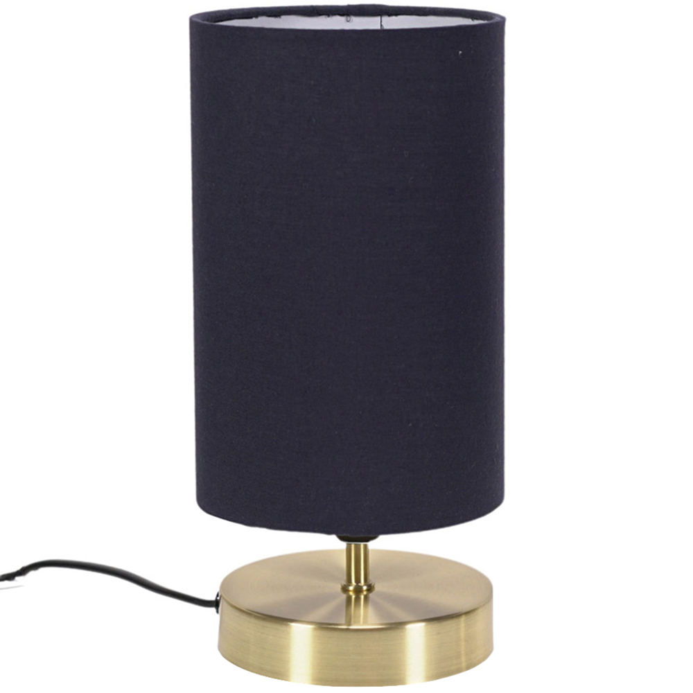 ValueLights Francis Brushed Gold and Navy Shade Dimmable Touch LED Table Lamp Image 1