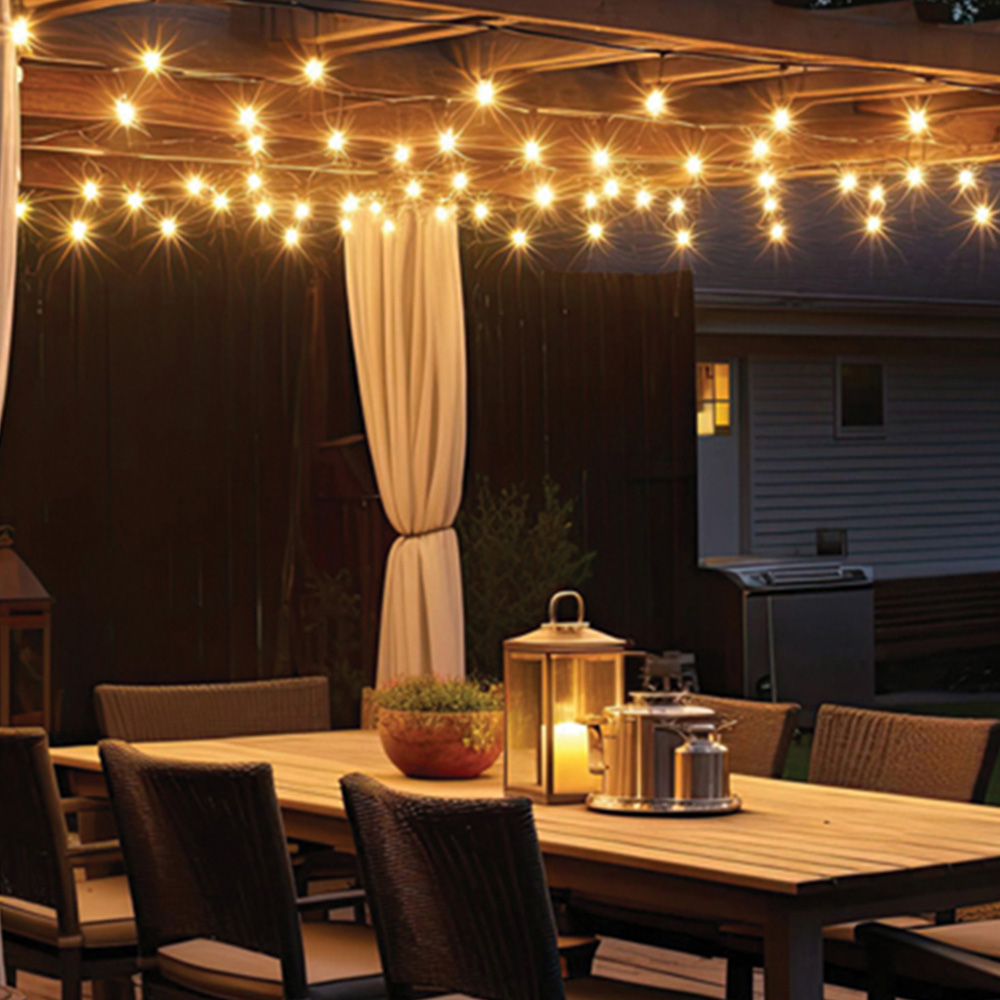 Eagle Connect Warm White LED Black String Light 60m Image 4