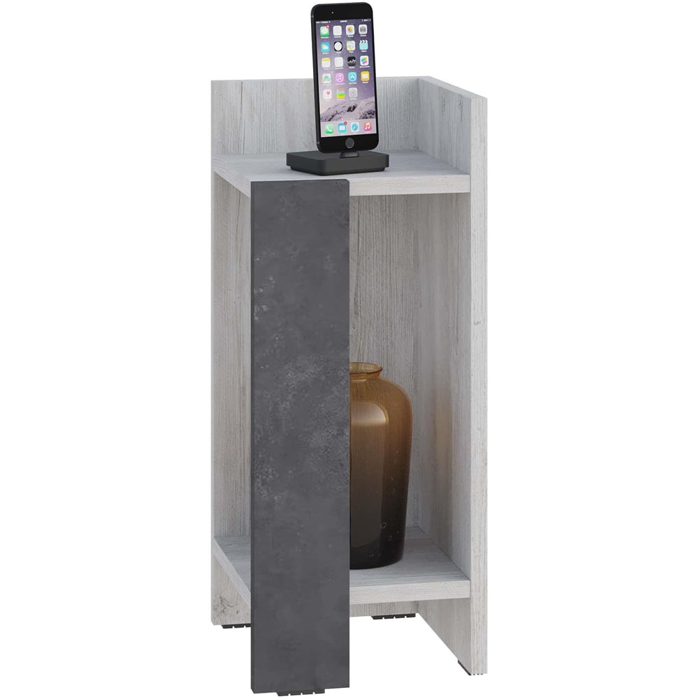 Decortie Elos 2 Shelf Ancient White Retro Grey Modern Right Module Bedside Table Image 2