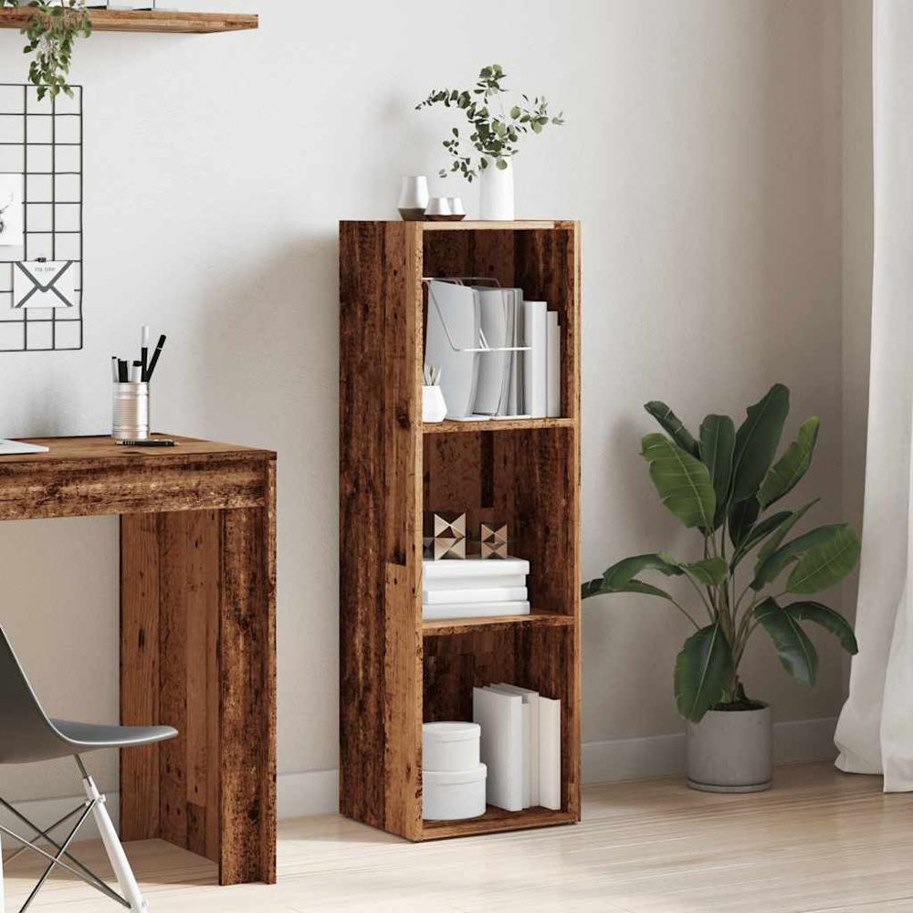 vidaXL 3 Shelf Old Wood Bookcase Image 3