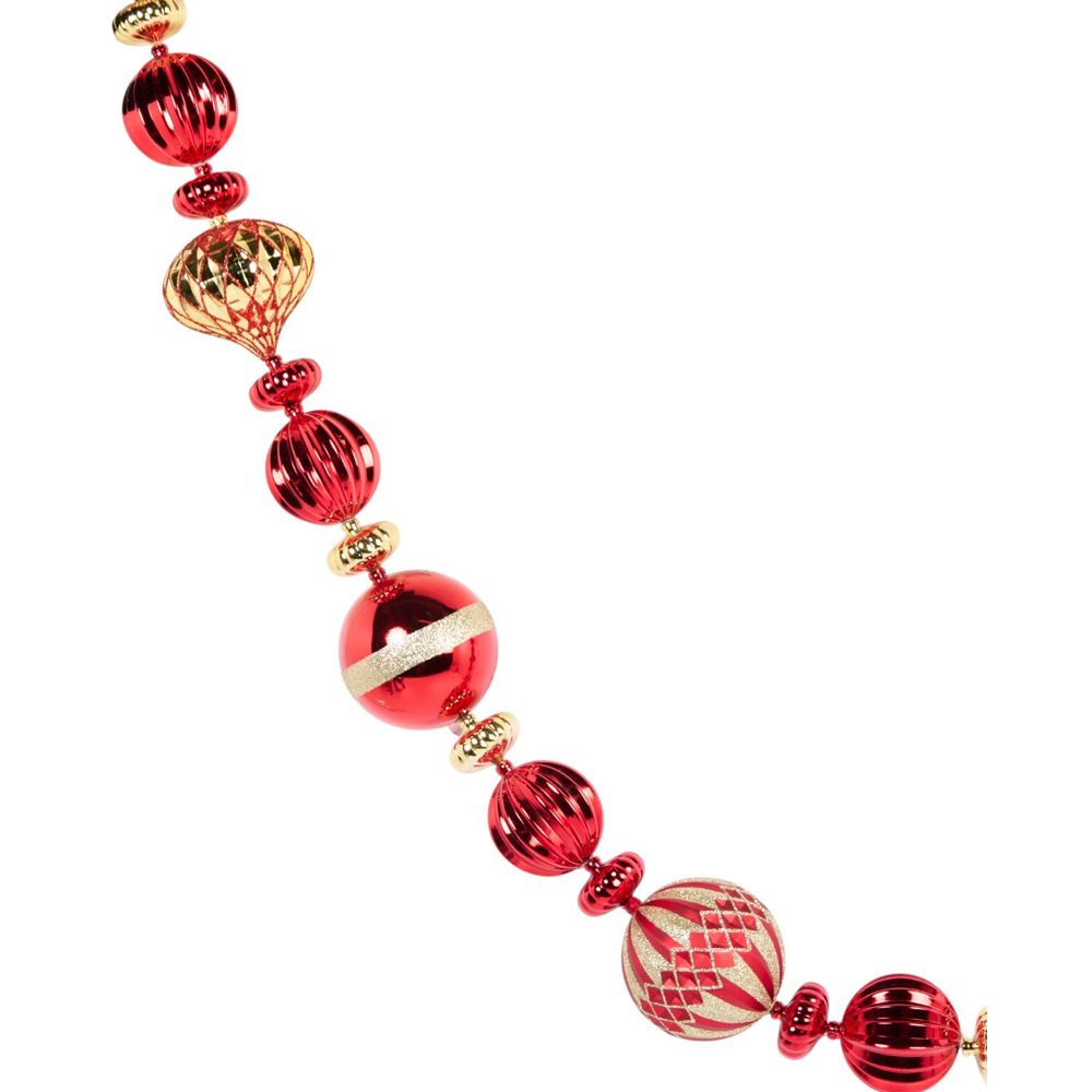 Red and Gold Bauble Garland Image 3