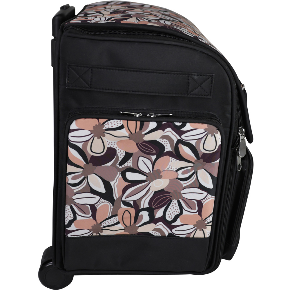 Everything Mary EVM12740-4 Brown Floral Collapsible Rolling Trolley Bag 40.6 x 25.4 x 38.1cm Image 3
