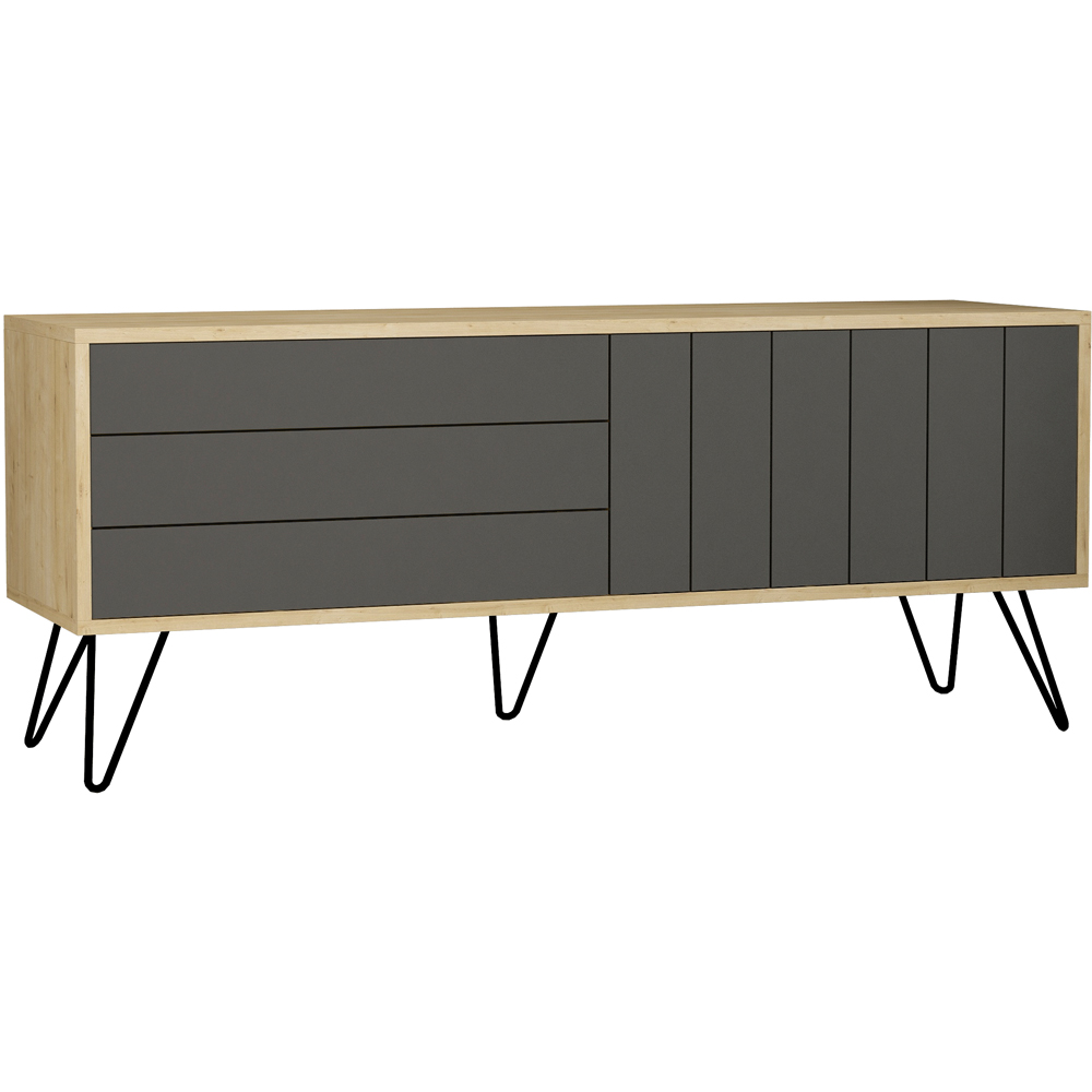 Decortie Picadilly 2 Door Oak and Anthracite TV Unit Image 2