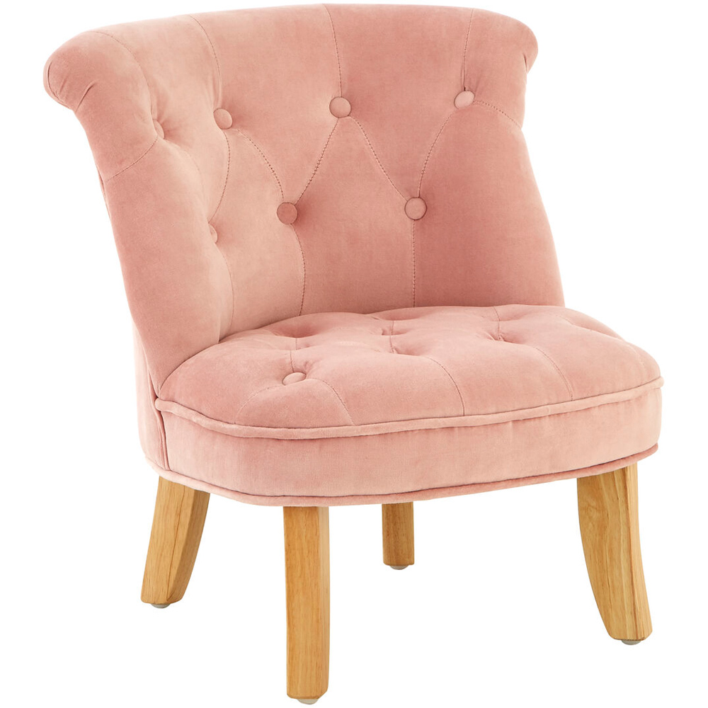 Premier Housewares Estelle Pink Velvet Kids Chair Image 2