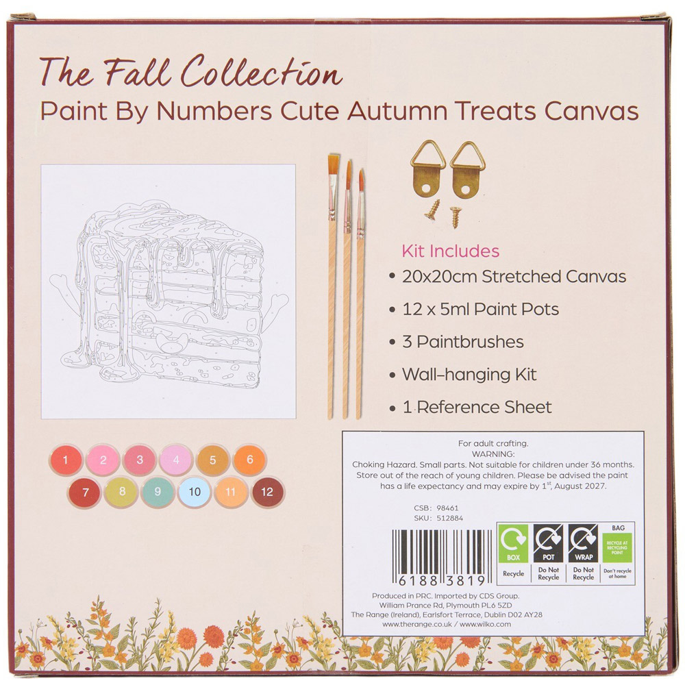 Paint By Numbers Cute Autumn Treats Canvas Kit Image 7