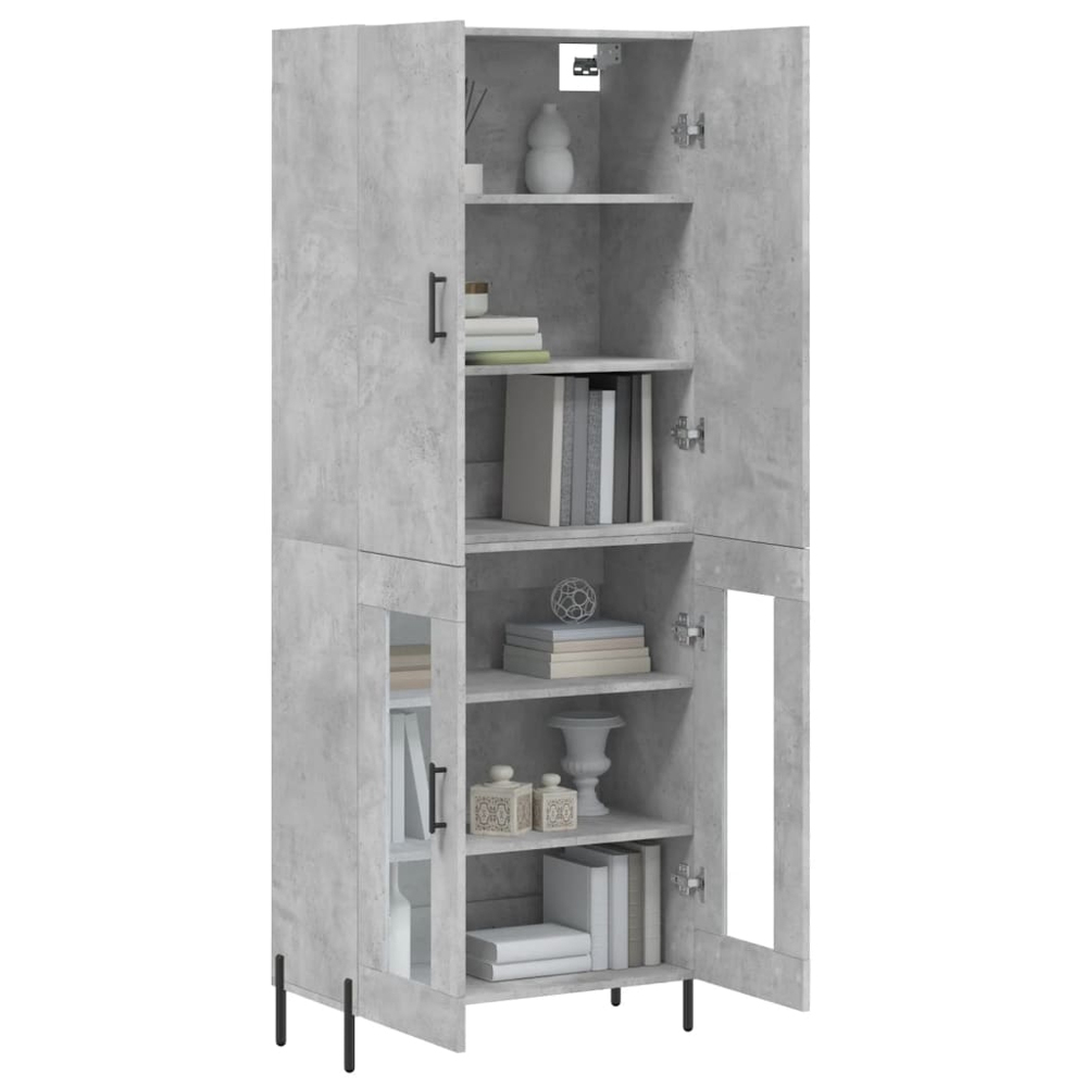 vidaXL 4 Door Concrete Grey Highboard Image 3