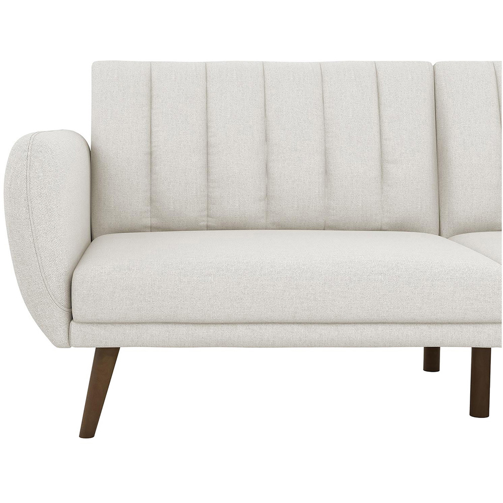 Novogratz Brittany 3 Seater Light Grey Linen Sofa Bed with Wooden Legs Image 5