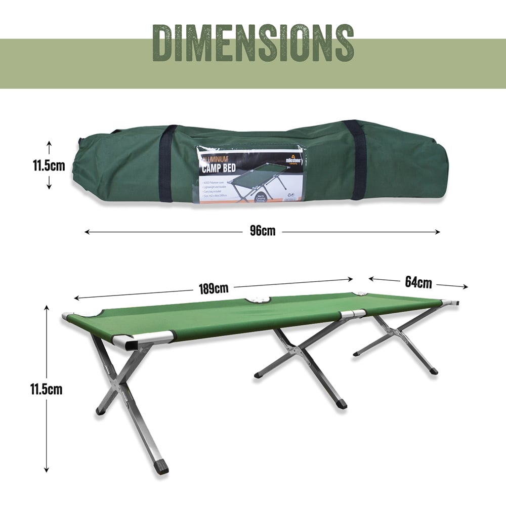 Milestone Camping Folding Camp Bed with Carry Bag Image 8