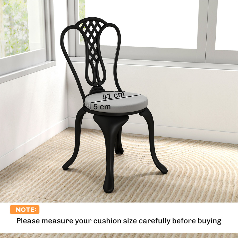 Outsunny Light Grey Bistro Chair Cushion 41cm 4 Pack Image 9