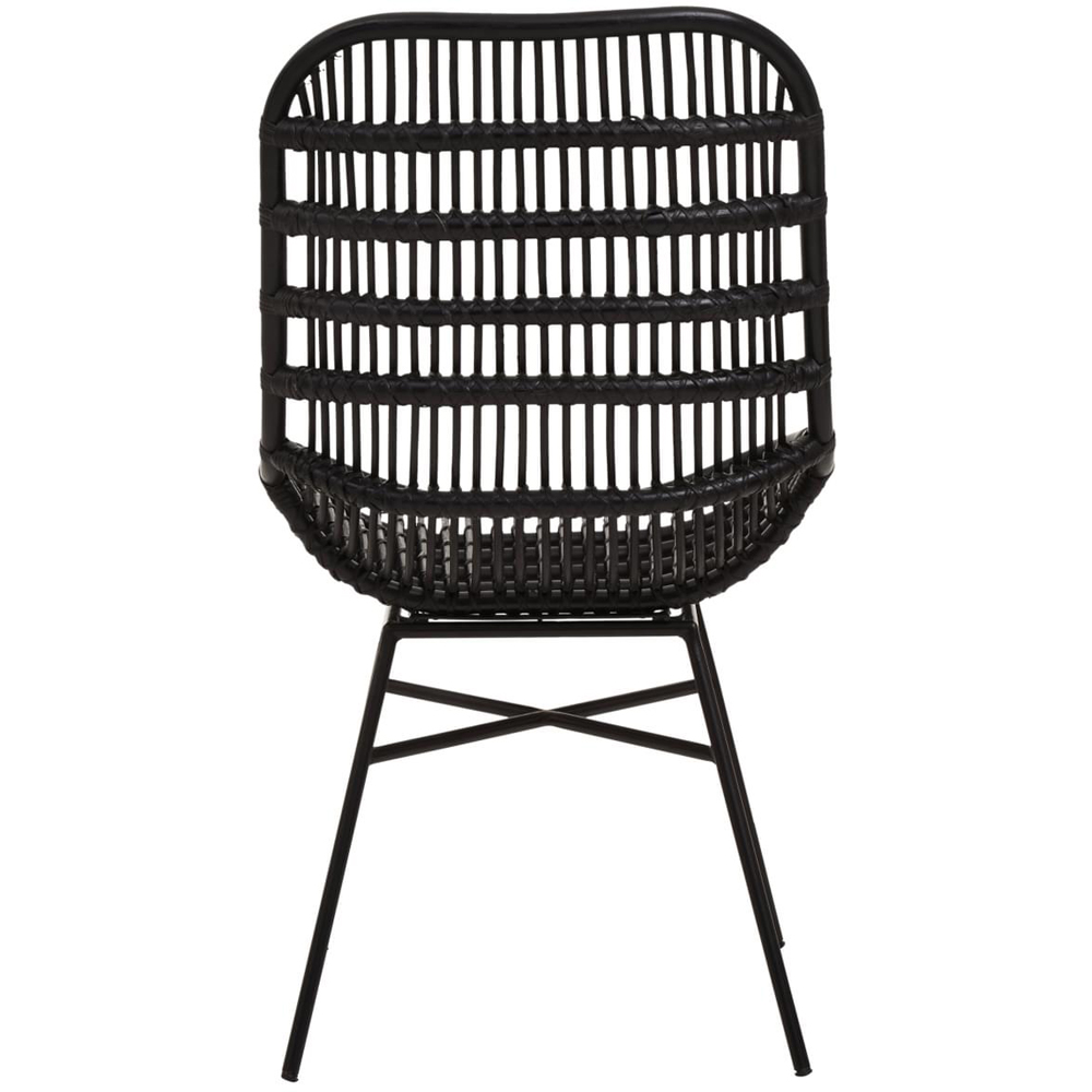 Interiors by Premier Lagom Black Rattan Curved Chair Image 5