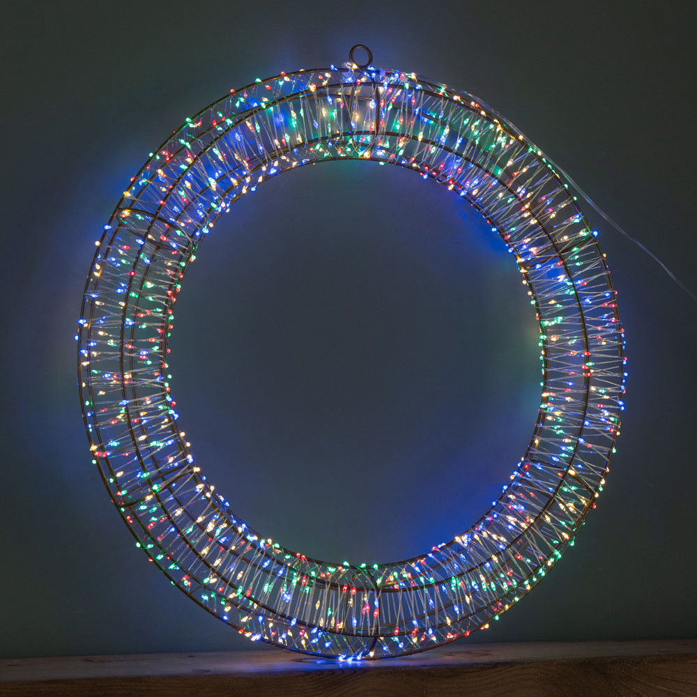 Samuel Alexander 960 Multi-Coloured LED Light-Up Christmas Wreath 45cm Image 4