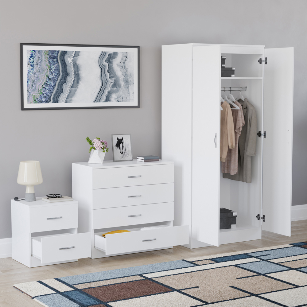 VIDA DESIGNS Riano White 3 Piece Bedroom Furniture Set Image 5