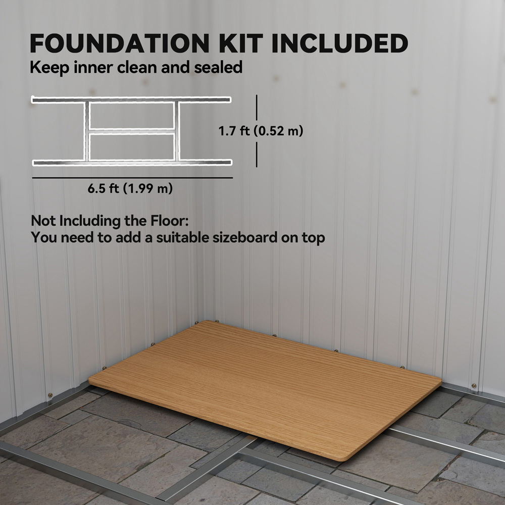 Outsunny 7 x 4ft Grey Metal Pent Garden Shed Image 6